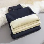 Winter Fleece Lined Jeans for Woman Y2k Pants 2025 Wide Leg Blue Loose Straight Trousers Pear Shape Body Comfort Fashion Trend - Image 3